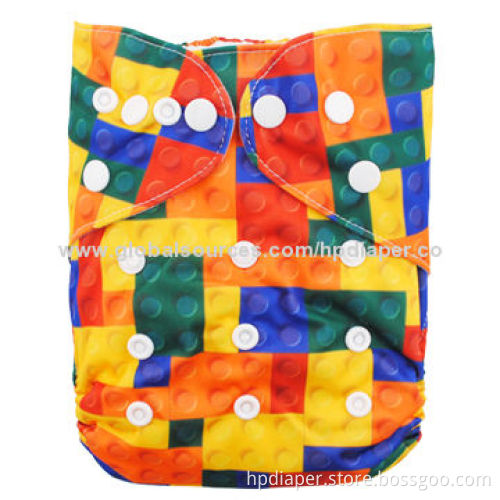 One Size Pocket Cloth Diaper with Bottom Three Rows of Snaps